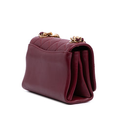 Quilted Calfskin Pearl Jewel Chain Flap