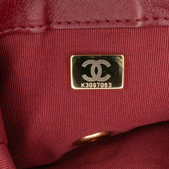 Quilted Calfskin Pearl Jewel Chain Flap