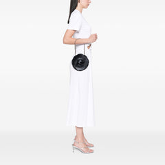 Lambskin and Satin Camellia Flower Evening Bag