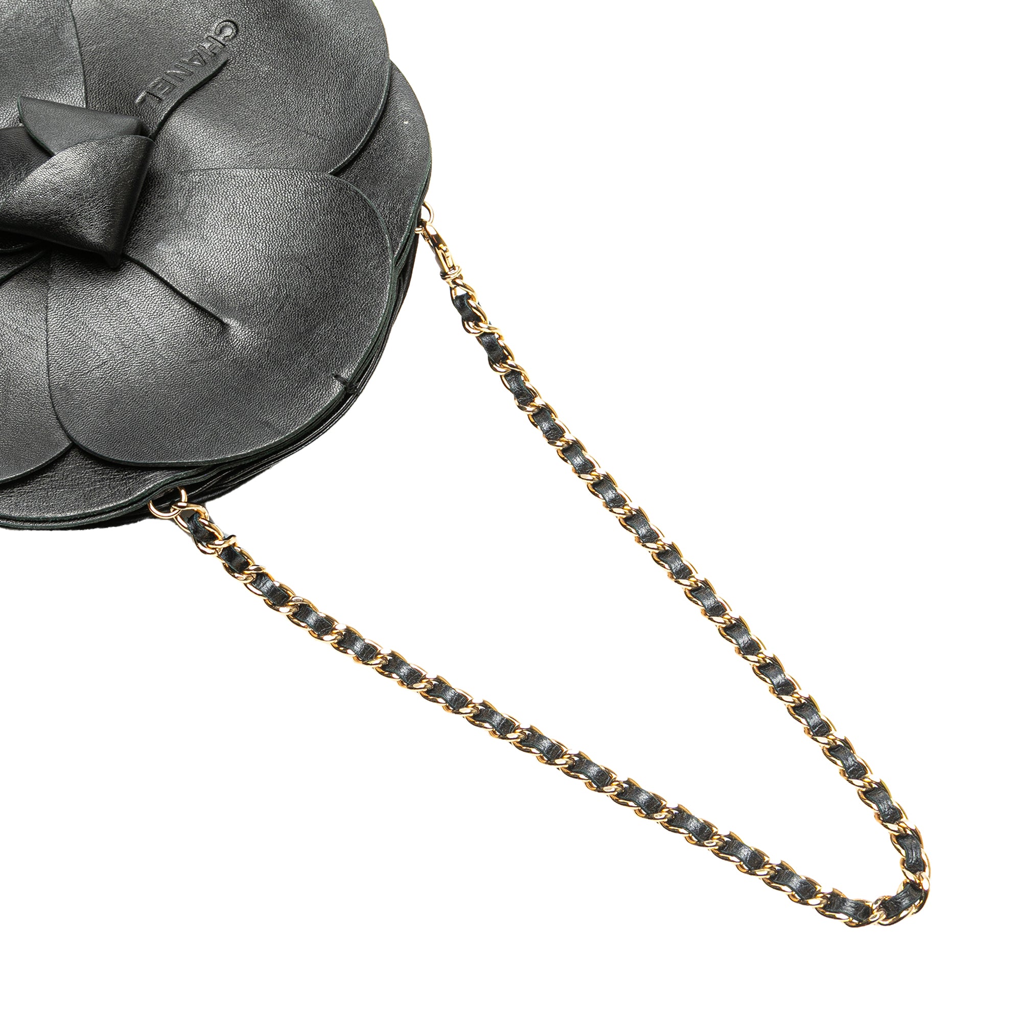 Lambskin and Satin Camellia Flower Evening Bag