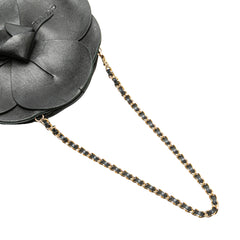 Lambskin and Satin Camellia Flower Evening Bag
