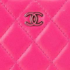 CC Quilted Lambskin Zip Around Wallet