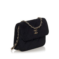 Matelasse Velvet Pearl Crush Flap Bag