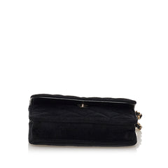 Matelasse Velvet Pearl Crush Flap Bag