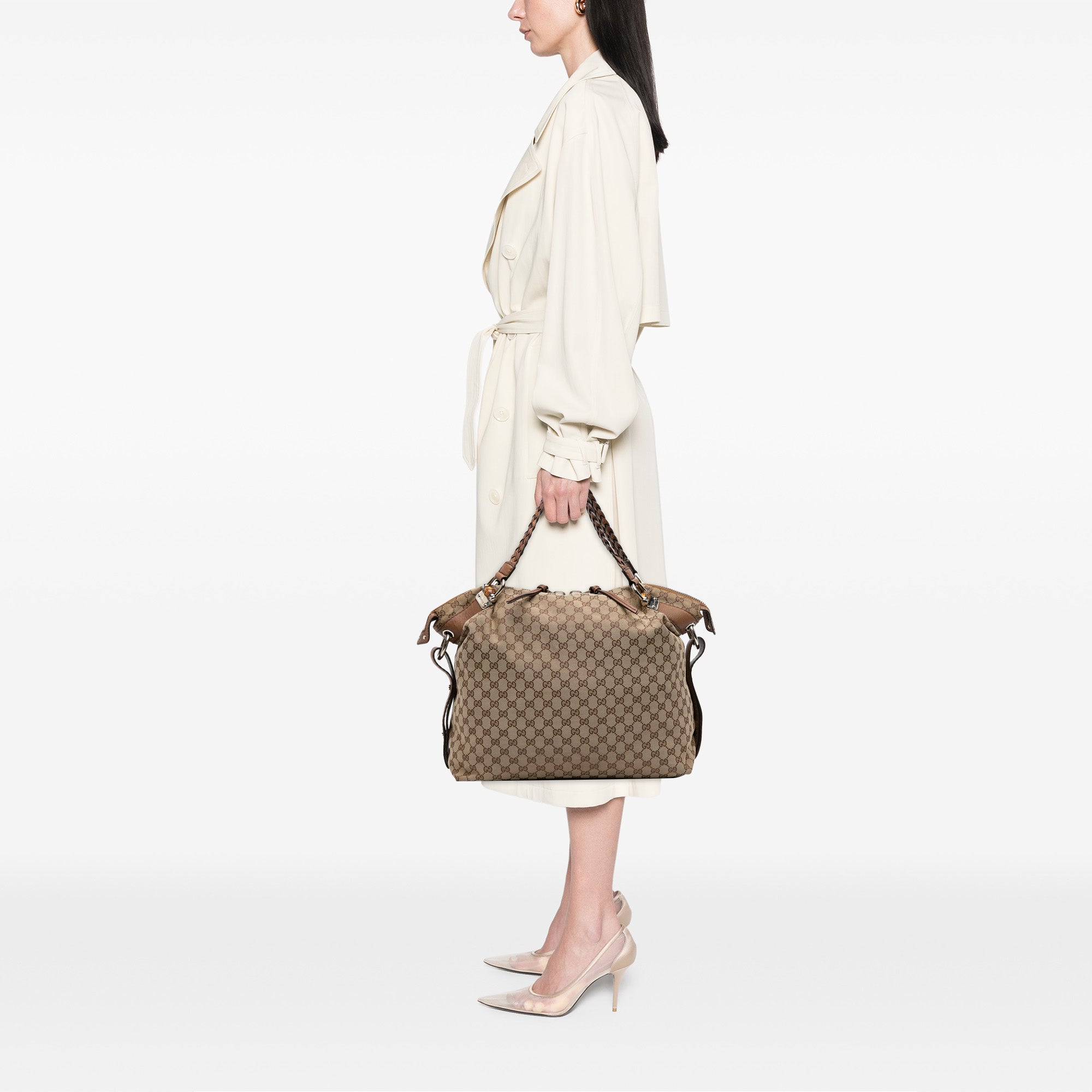 Large GG Canvas Bamboo Bar Tote