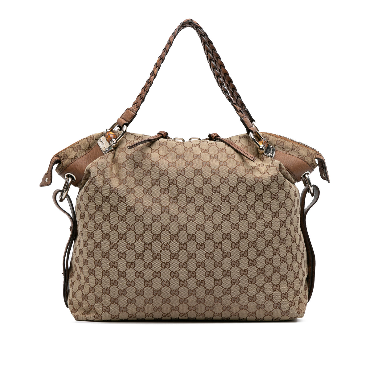 Large GG Canvas Bamboo Bar Tote