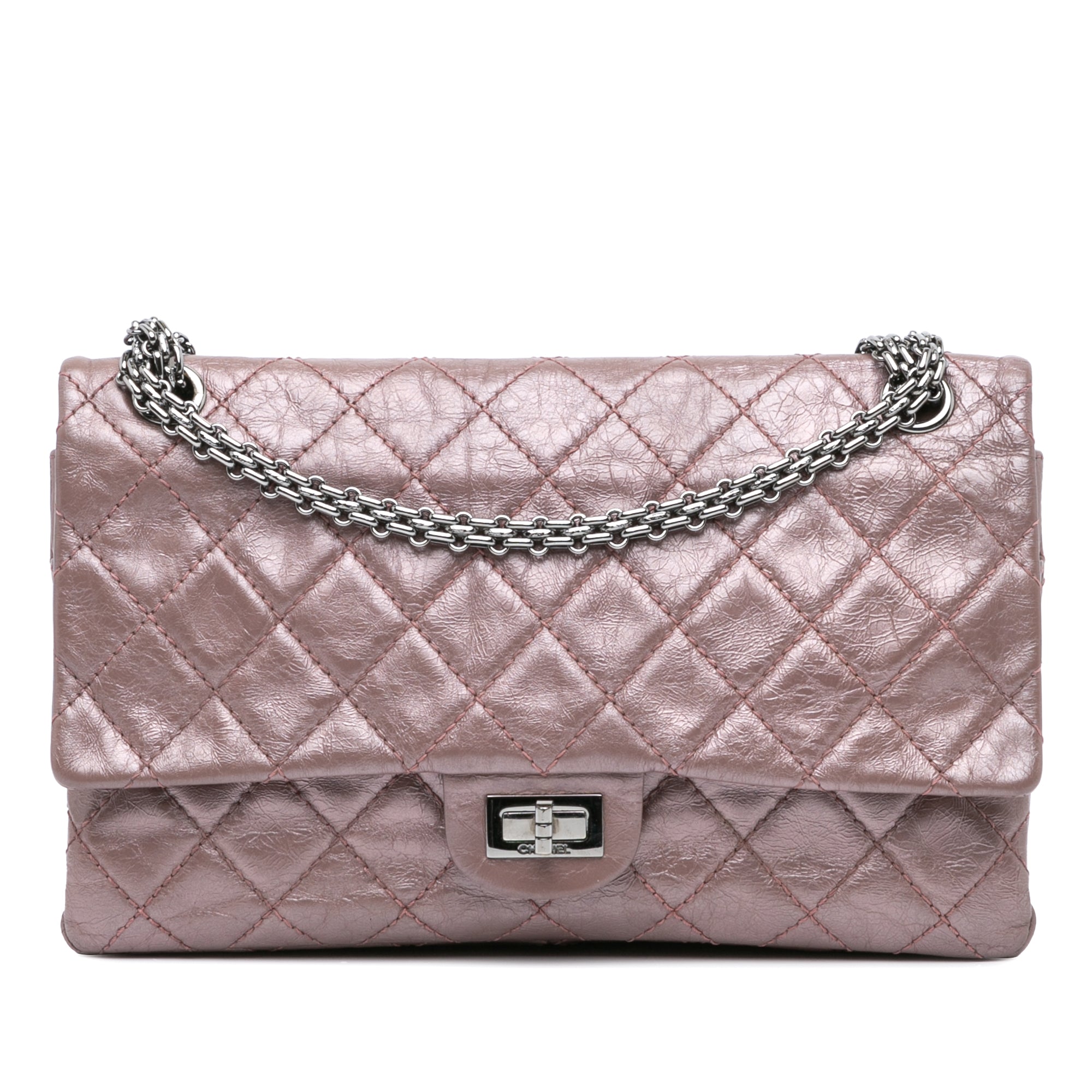 Reissue 2.55 Aged Metallic Calfskin Double Flap 226