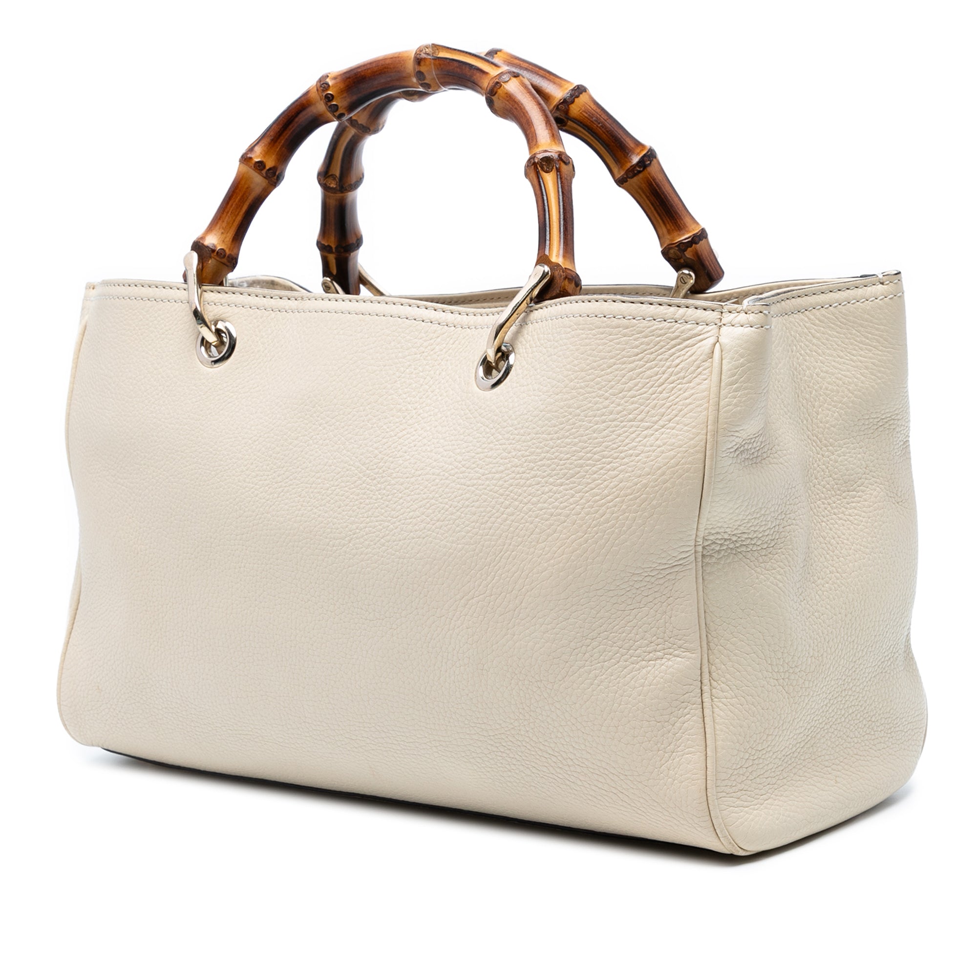 Medium Calfskin Bamboo Shopper Satchel
