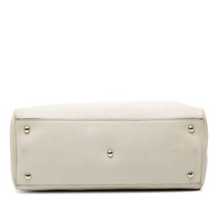 Medium Calfskin Bamboo Shopper Satchel