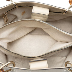 Medium Calfskin Bamboo Shopper Satchel