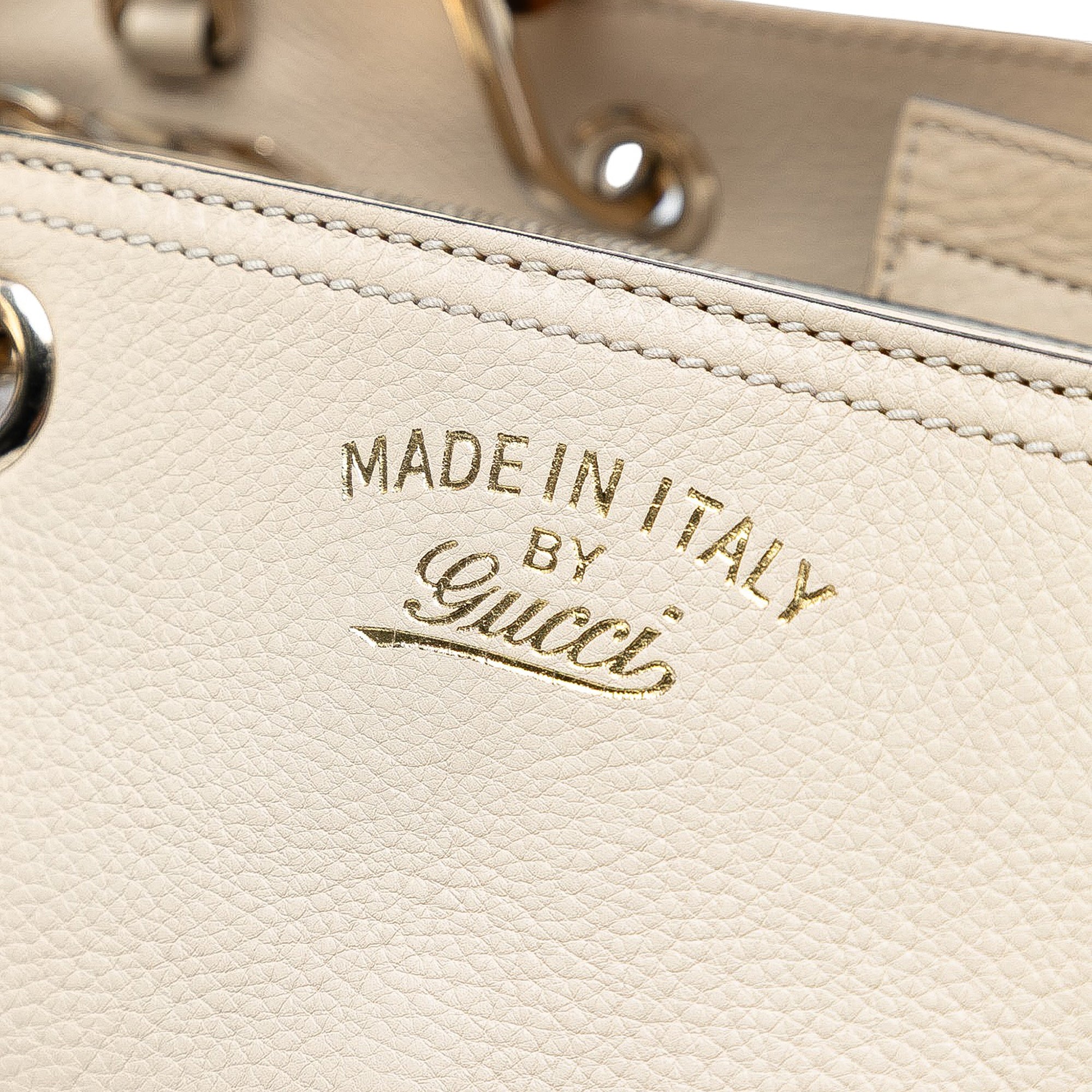 Medium Calfskin Bamboo Shopper Satchel