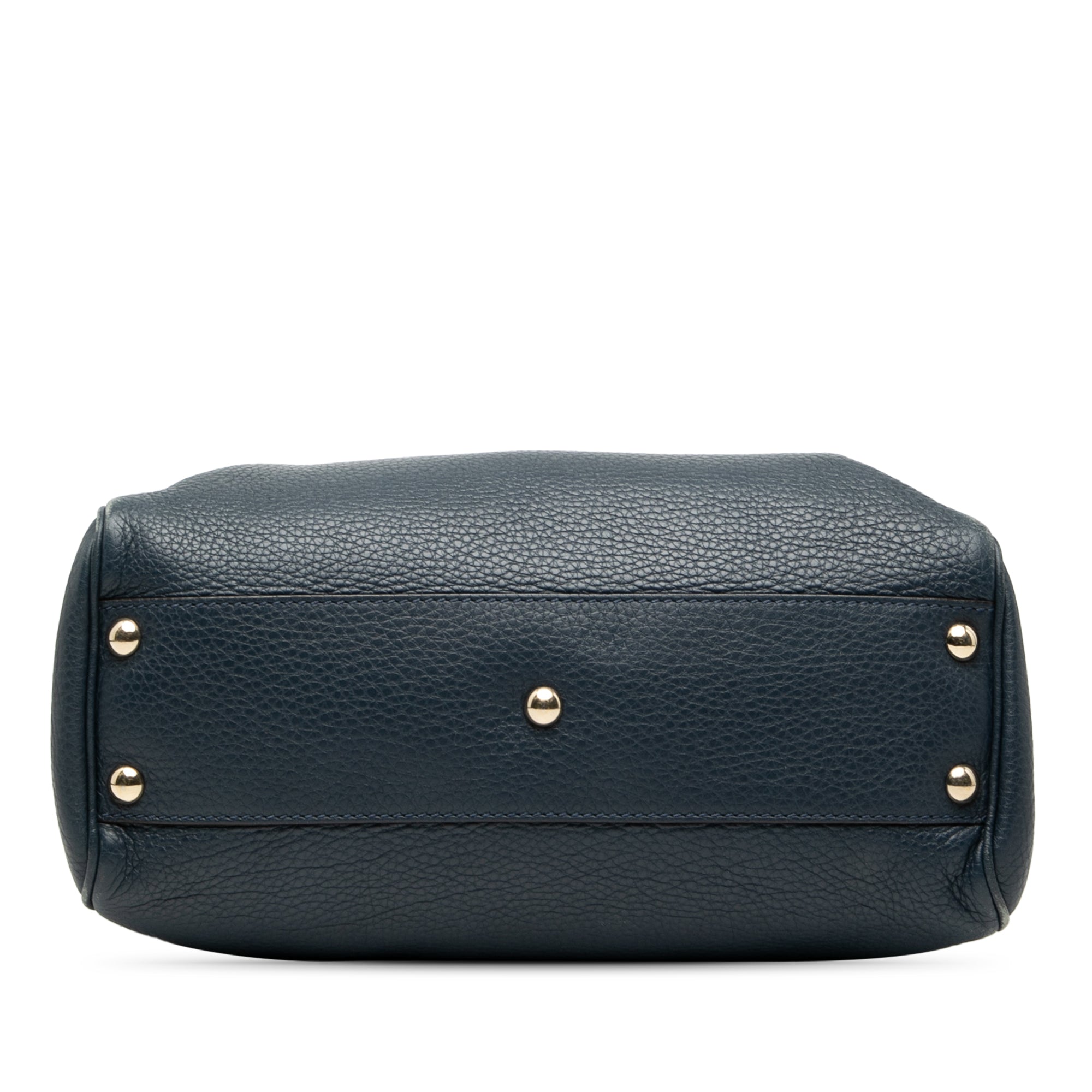 Small Calfskin Bamboo Shopper Satchel