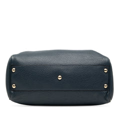 Small Calfskin Bamboo Shopper Satchel