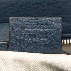 Small Calfskin Bamboo Shopper Satchel