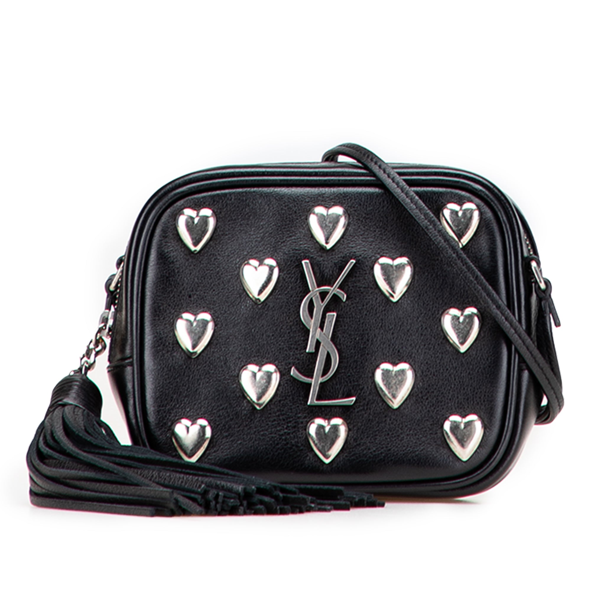 Studded Calfskin Monogram Heart Blogger Crossbody