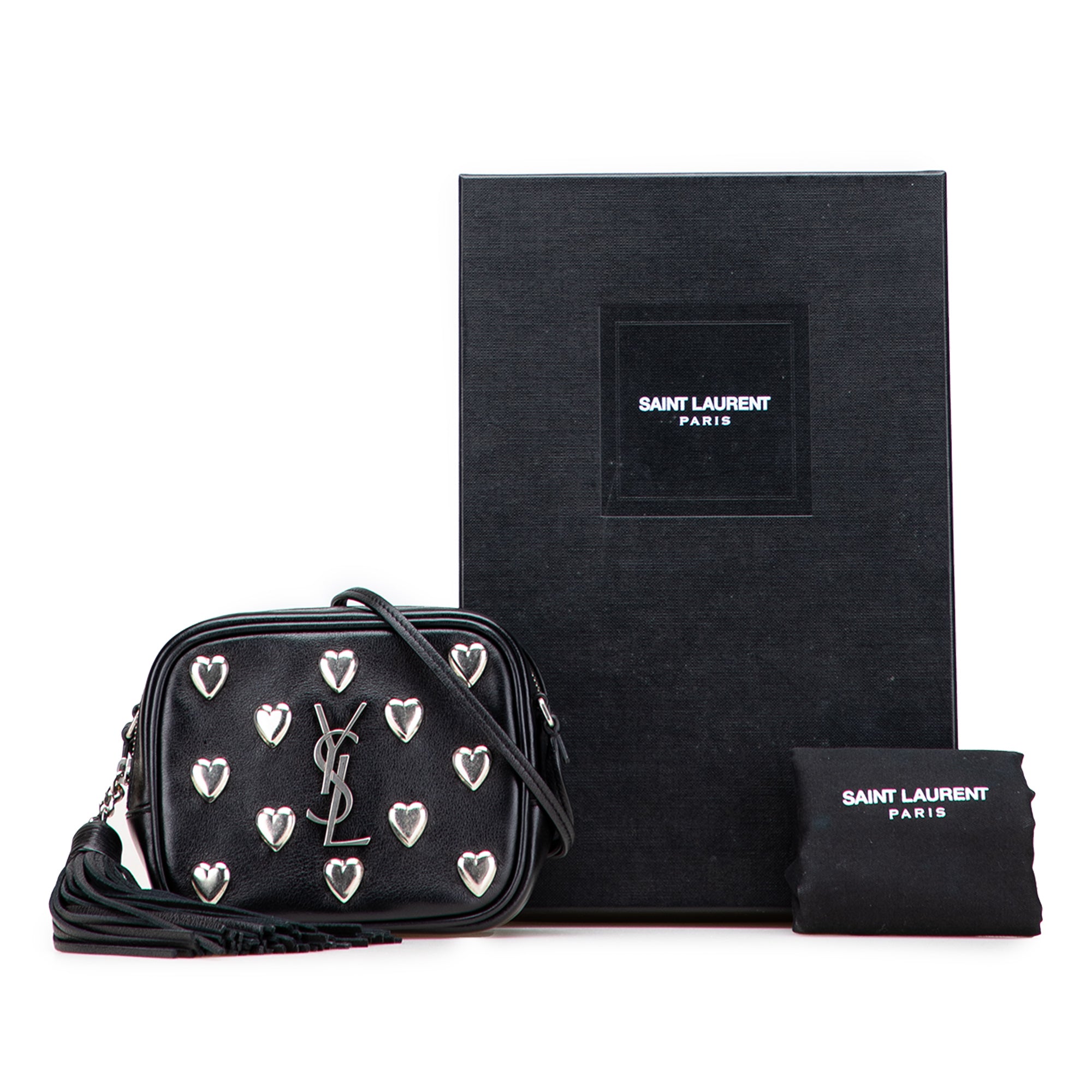 Studded Calfskin Monogram Heart Blogger Crossbody