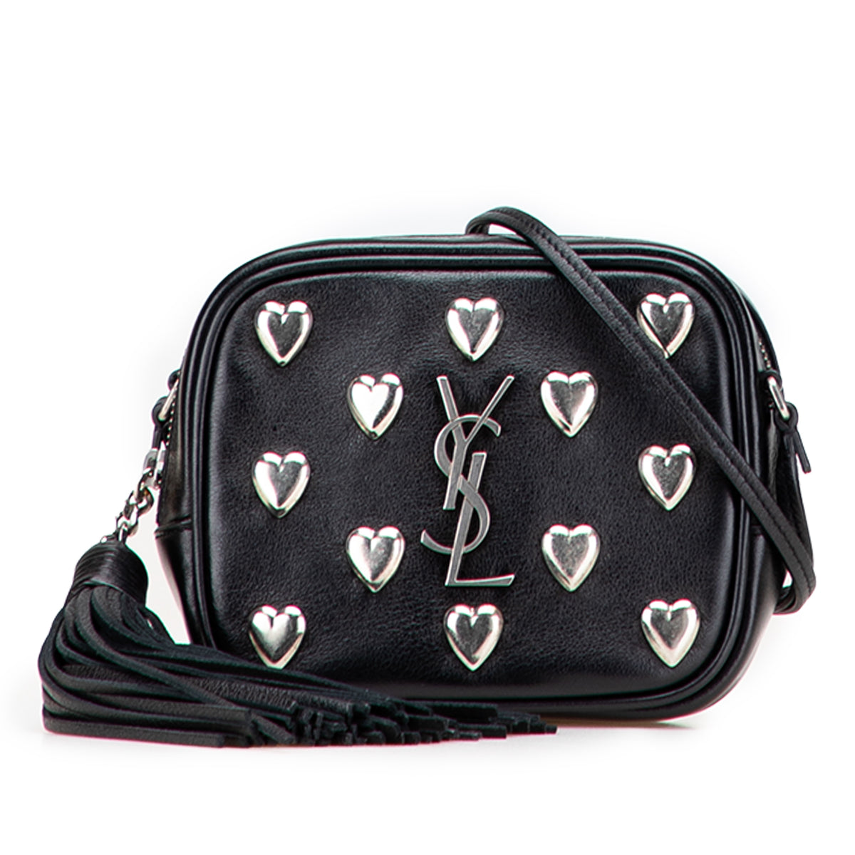 Studded Calfskin Monogram Heart Blogger Crossbody