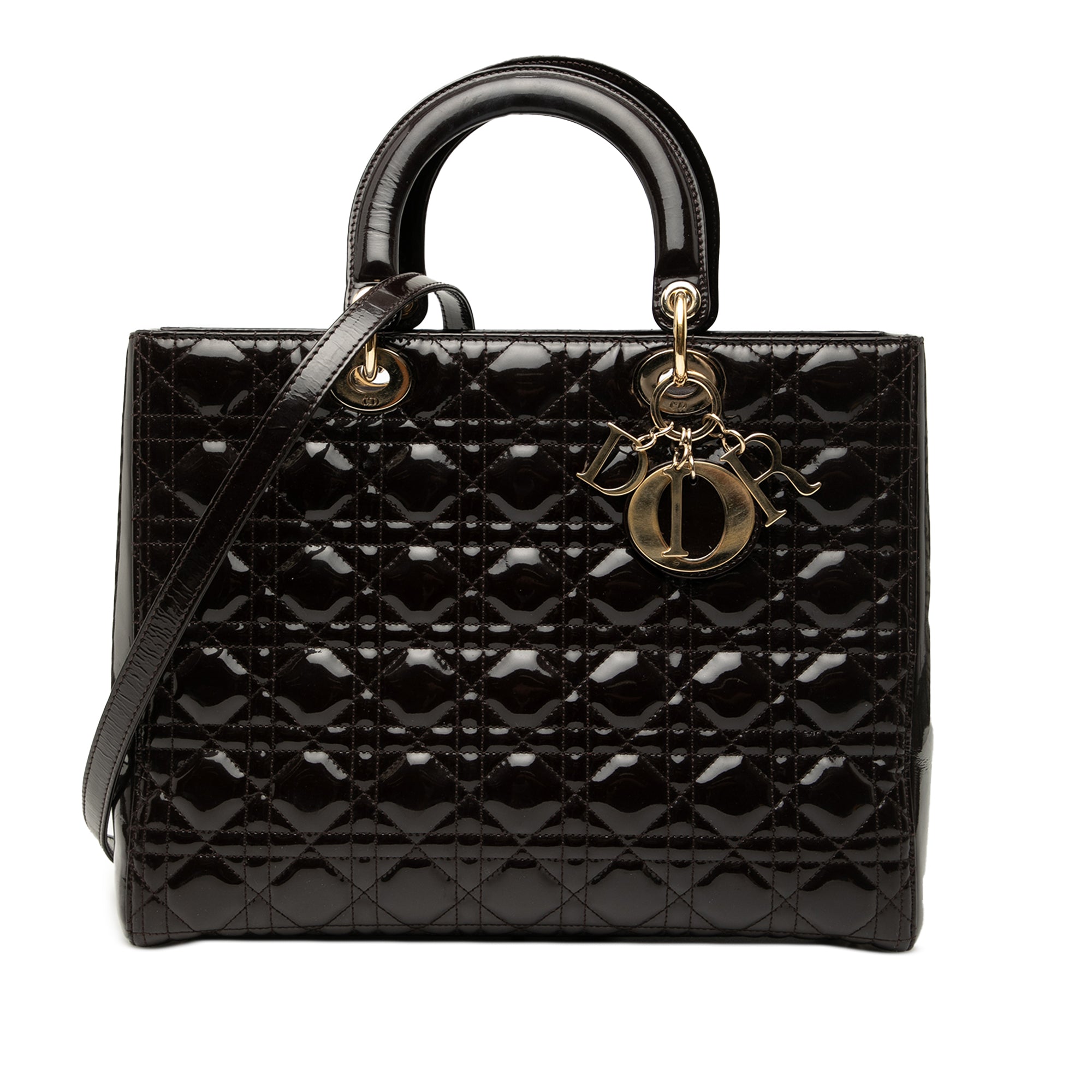 Large Patent Cannage Lady Dior