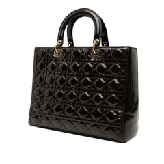 Large Patent Cannage Lady Dior