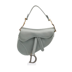 Crystal Embellished Satin Saddle Bag_0