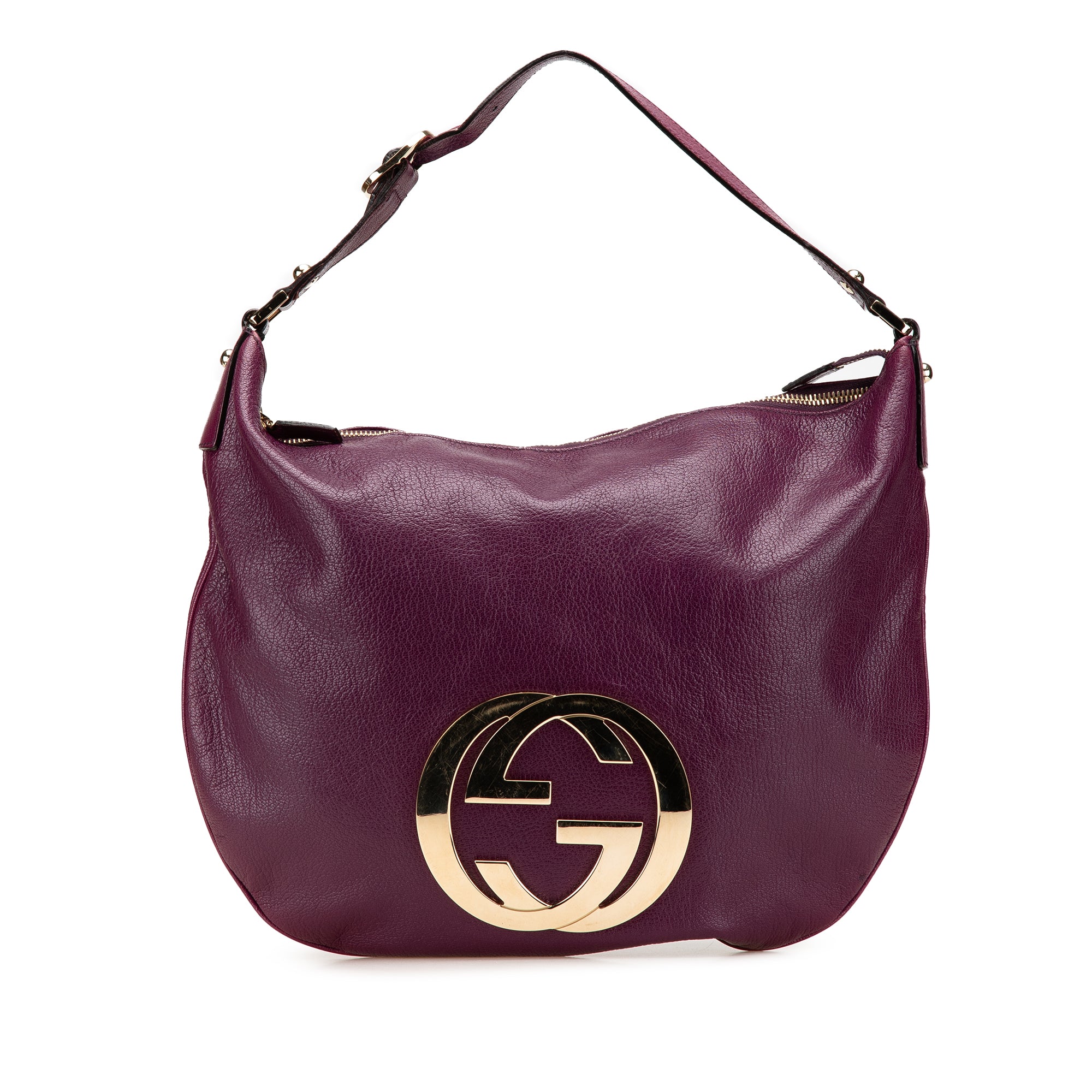 Leather Interlocking G Blondie Hobo