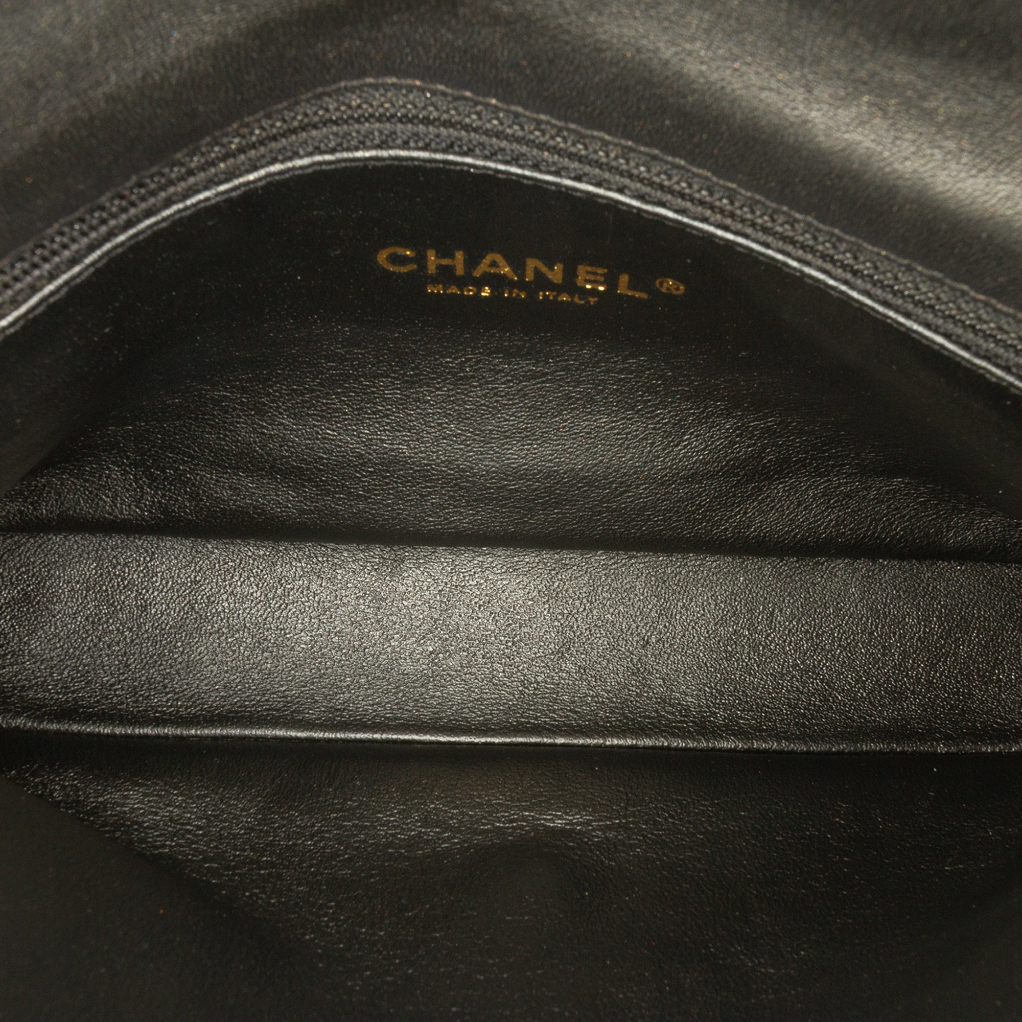 Small Quilted Iridescent Calfskin Crystal Single Flap