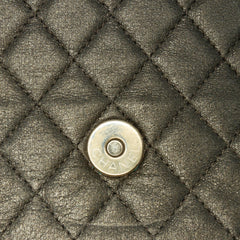 Small Quilted Iridescent Calfskin Crystal Single Flap