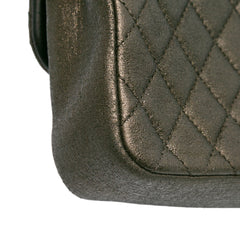 Small Quilted Iridescent Calfskin Crystal Single Flap