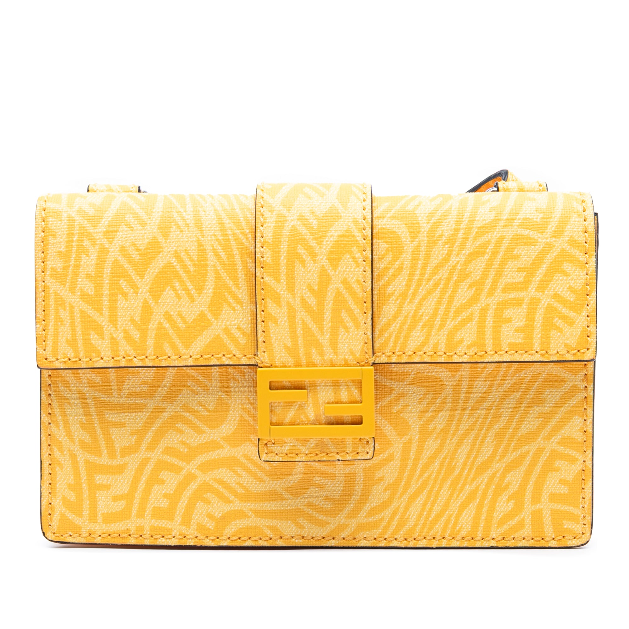 Sarah Coleman Small Glazed Fabric FF Vertigo Convertible Baguette Pouch