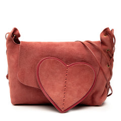 Suede Heart Shoulder Bag