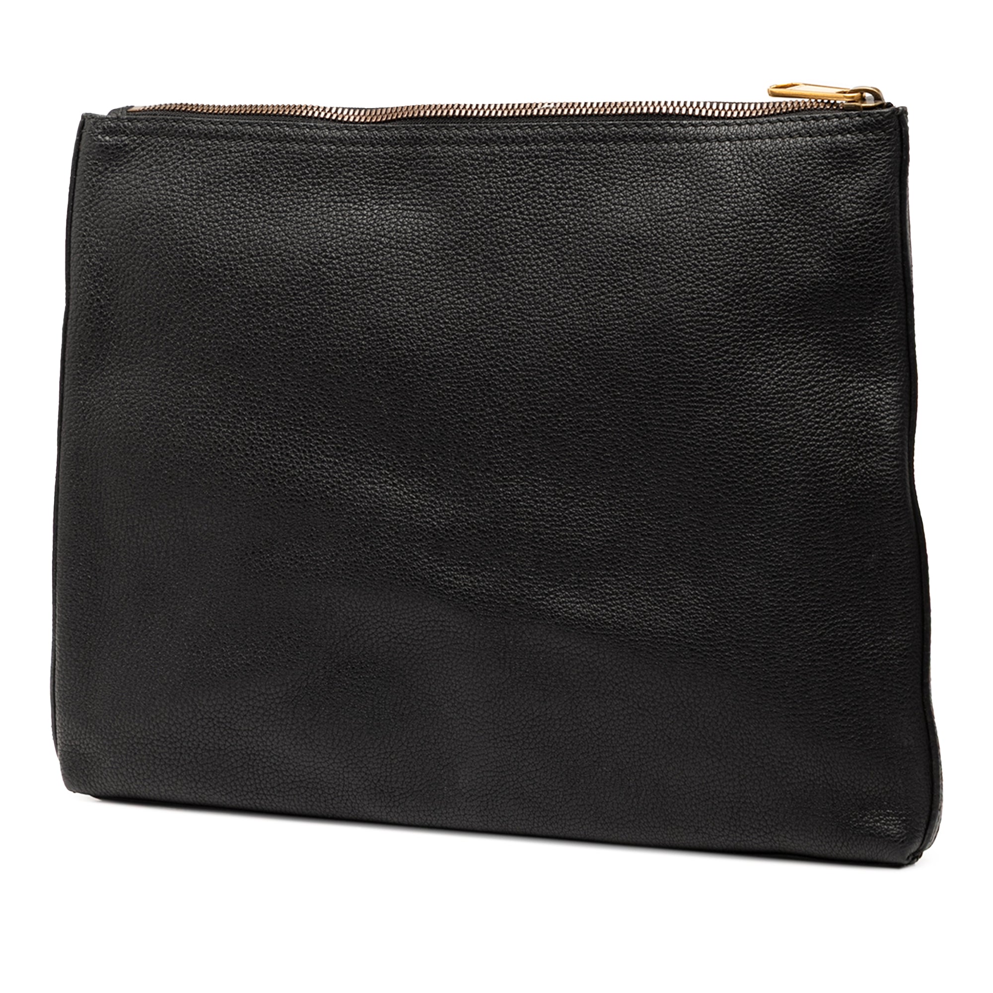 Medium Leather Logo Portfolio Clutch