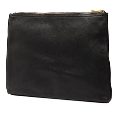 Medium Leather Logo Portfolio Clutch