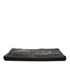 Medium Leather Logo Portfolio Clutch