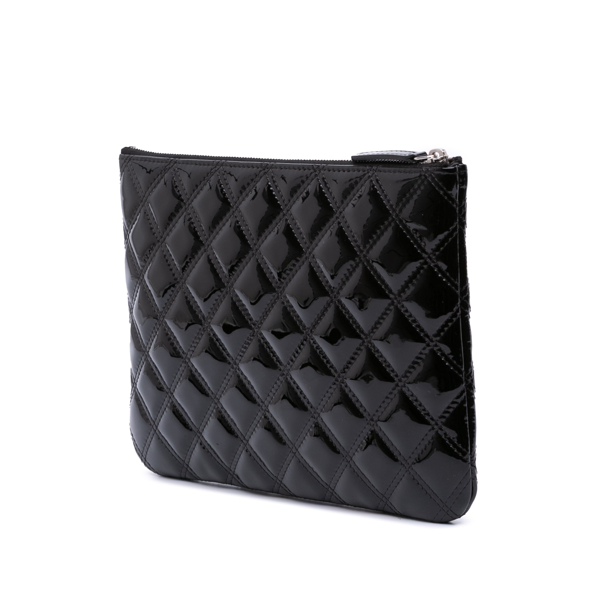 Medium Quilted Patent O Case Clutch
