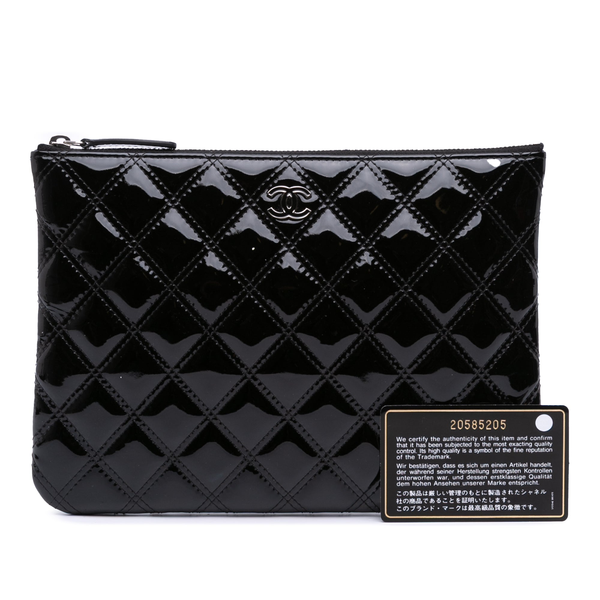 Medium Quilted Patent O Case Clutch