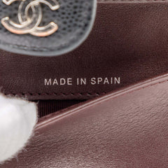 Classic Caviar Trifold Flap Wallet