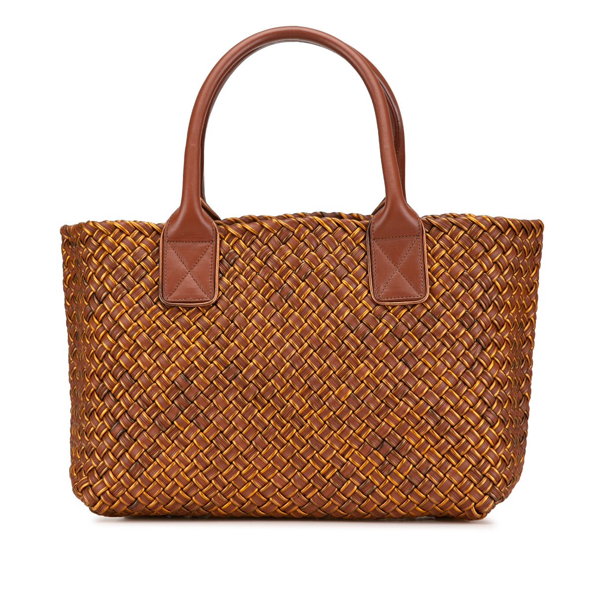 Small Lambskin Intreccio Cabat Tote