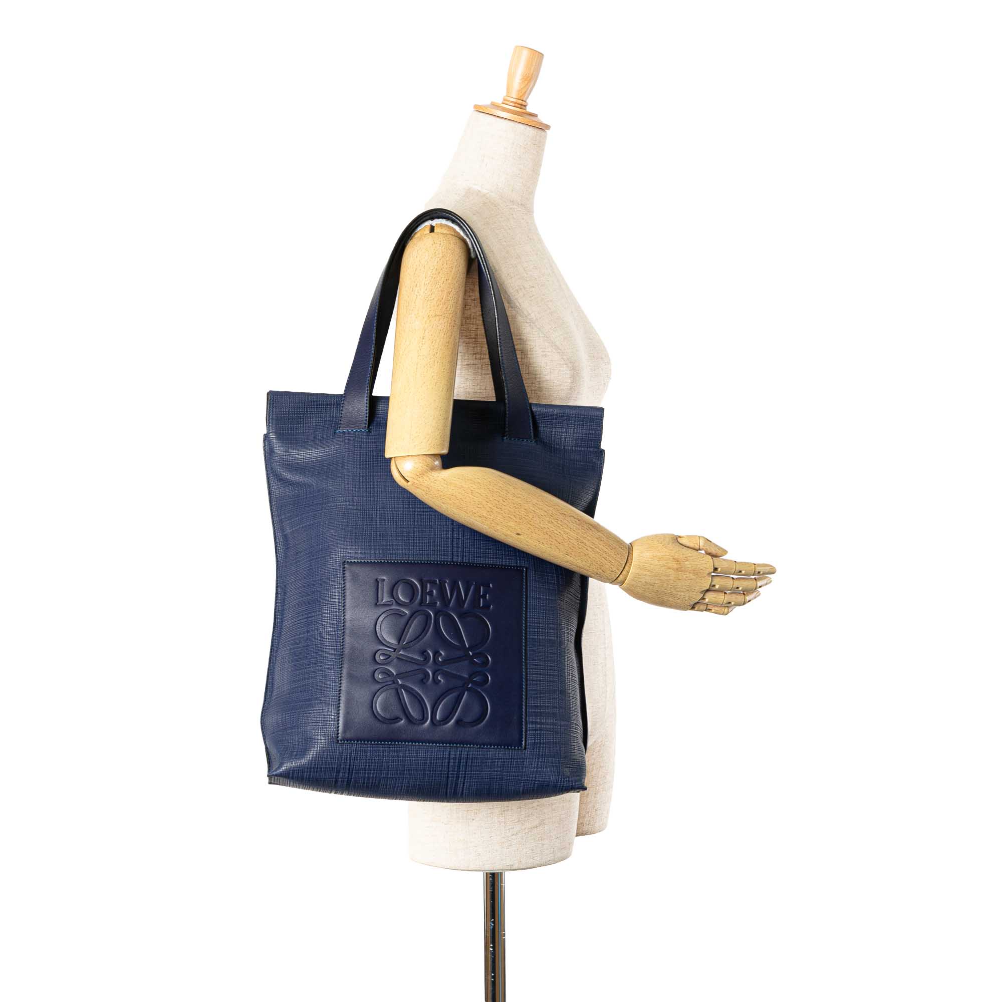 Anagram Leather Shopper Tote