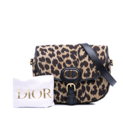 Mizza Medium Embroidered Canvas Leopard Bobby Crossbody
