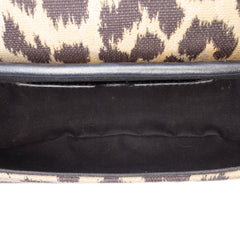 Mizza Medium Embroidered Canvas Leopard Bobby Crossbody