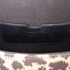 Mizza Medium Embroidered Canvas Leopard Bobby Crossbody