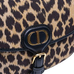 Mizza Medium Embroidered Canvas Leopard Bobby Crossbody