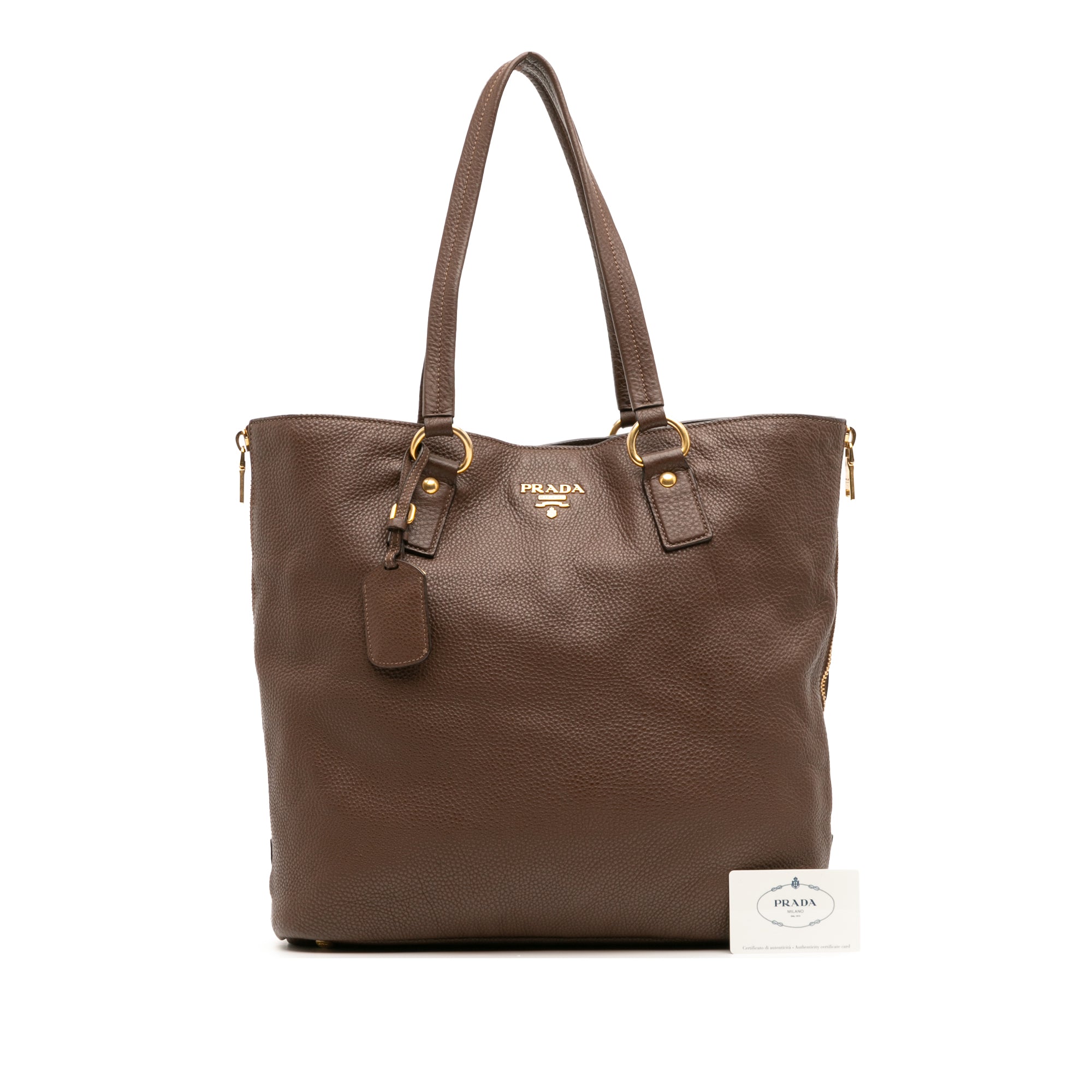 Vitello Daino Side Zip Shopper Tote