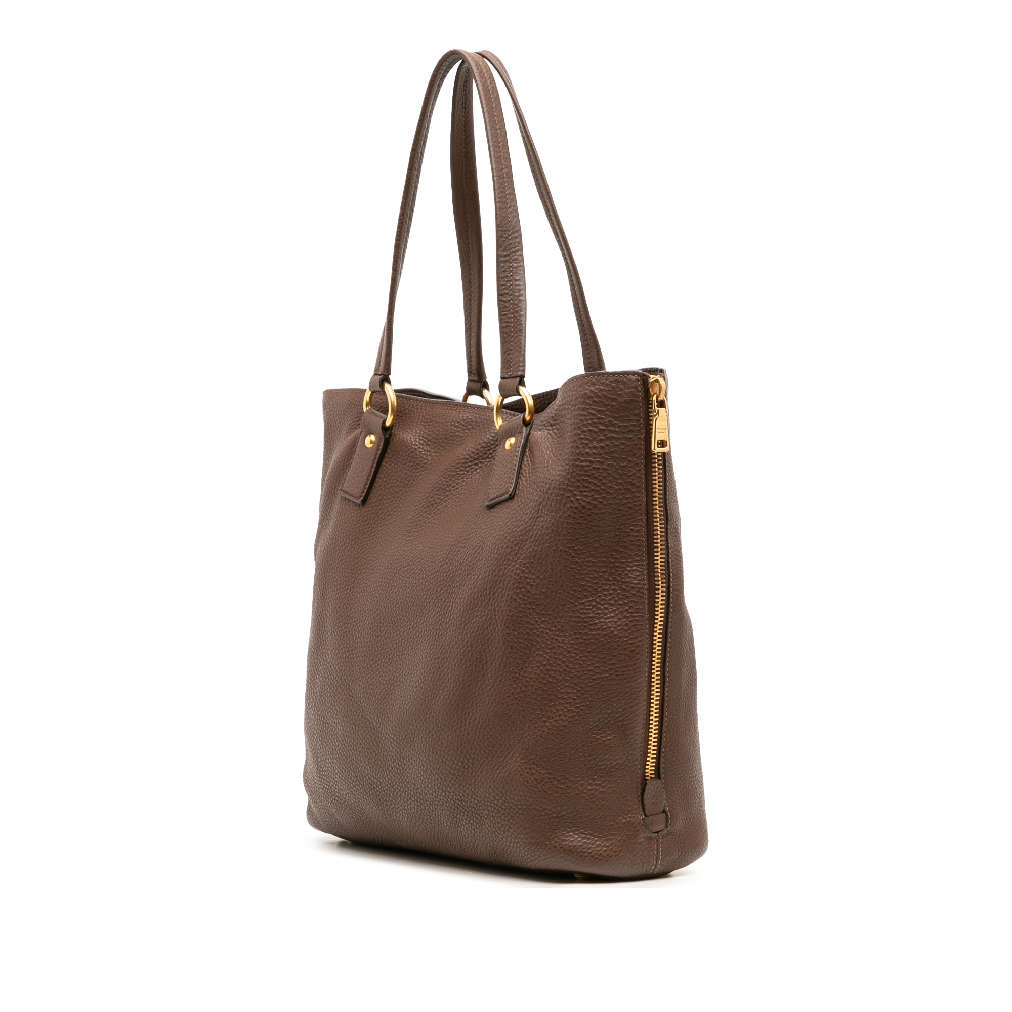 Vitello Daino Side Zip Shopper Tote