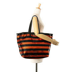 Satin Sequin Stripes Tote
