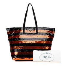 Satin Sequin Stripes Tote