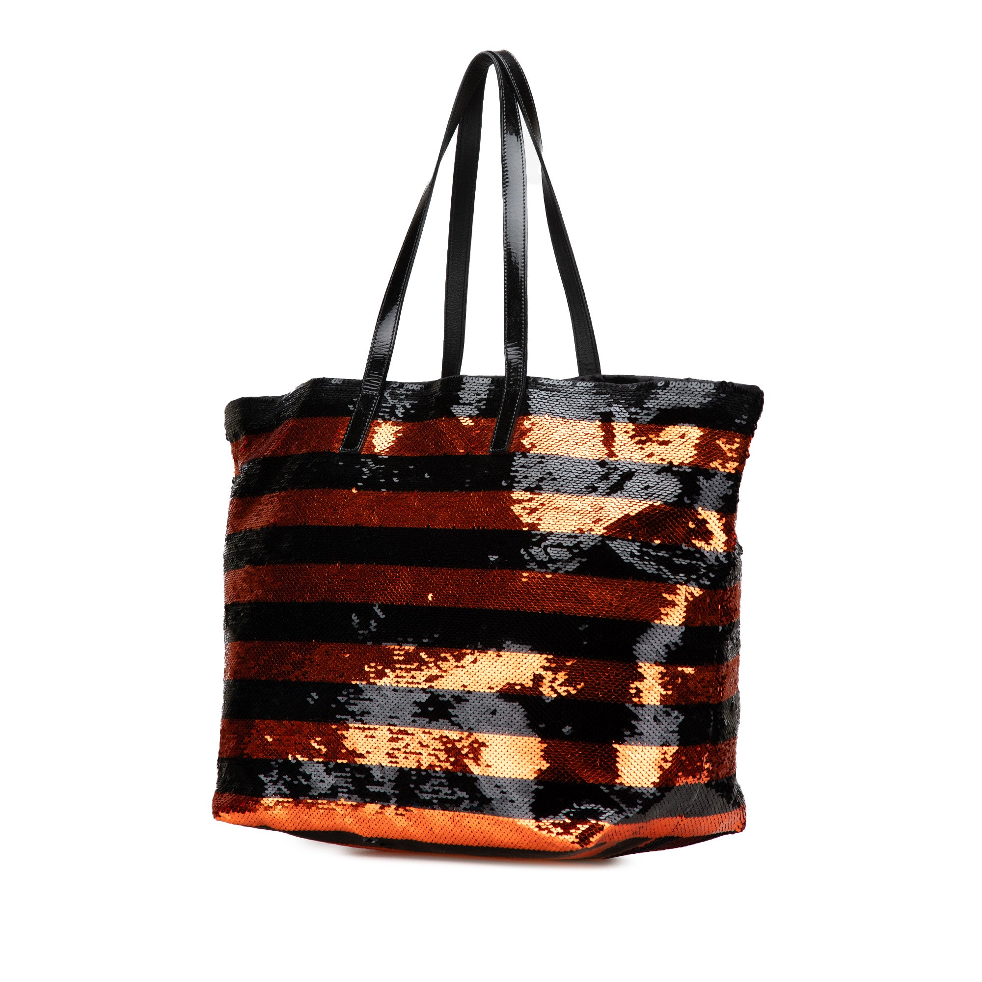 Satin Sequin Stripes Tote