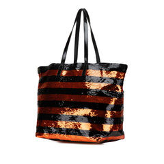 Satin Sequin Stripes Tote