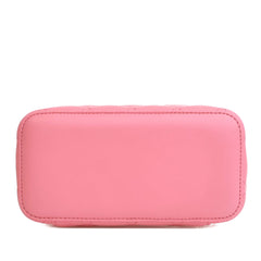 Small Quilted Lambskin Pearl Crush Vanity Case with Chain