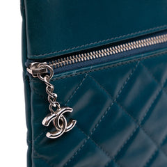 CC Quilted Lambskin Multi Zip Clutch